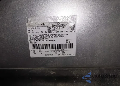 2019 Ford Explorer Xlt from USA, damaged, VIN 1FM5K8DHXKGB39654